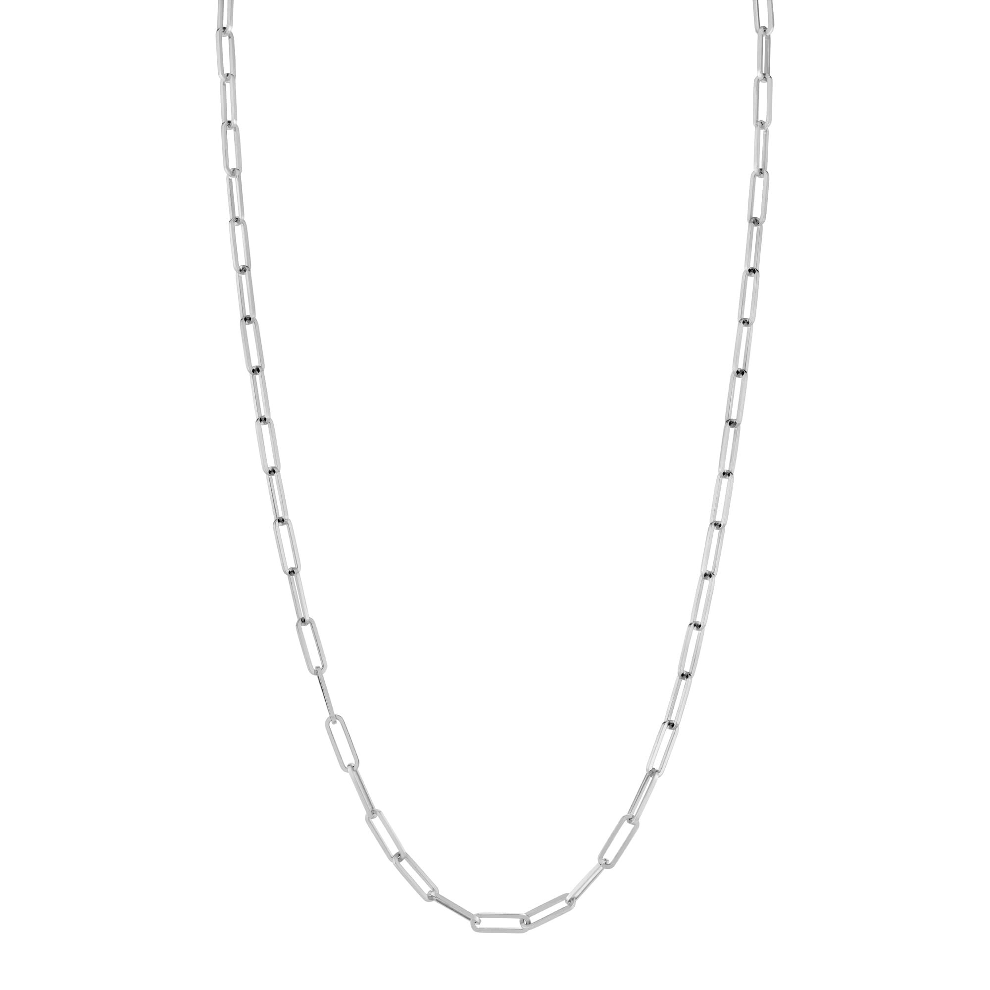 MICHAEL M Men's 14K White Gold / 16" 3mm Solid Link Chain