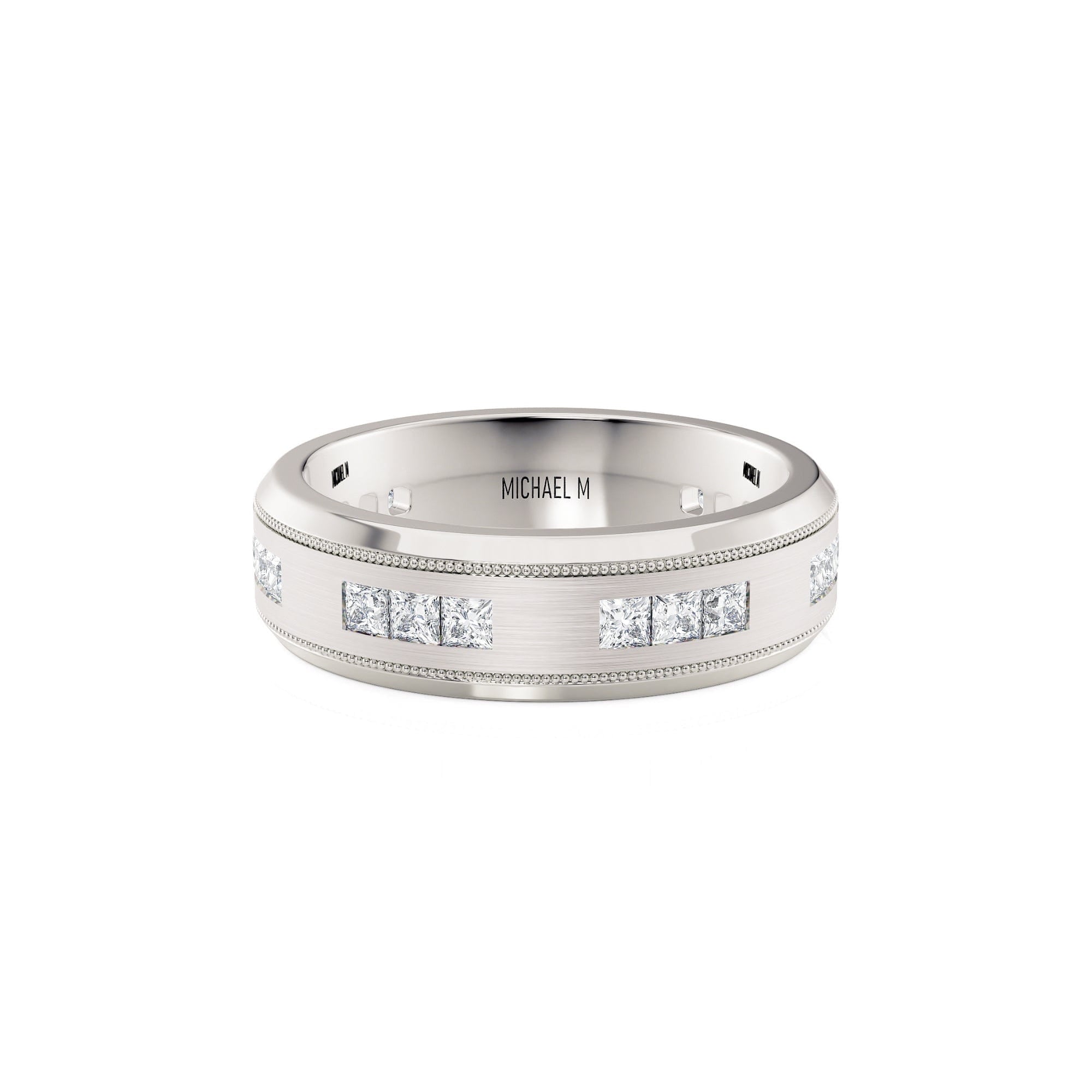 MICHAEL M Men's 14K White Gold / 7 Men's Band MB118