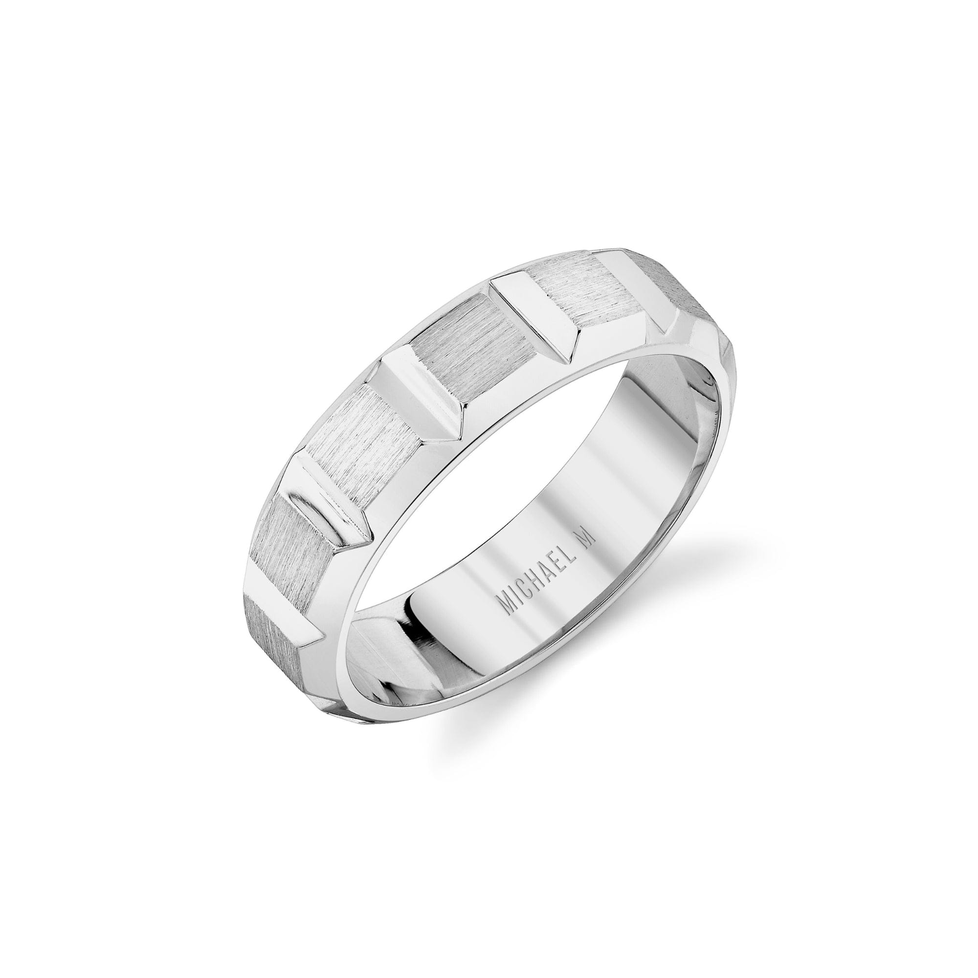 MICHAEL M Men's 14K White Gold / 7 Men's Band MB120