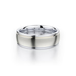 MICHAEL M Men's 14K White Gold/Platinum / 7 Men's Band MB106 Two-Tone MB-106WG14K