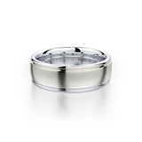 MICHAEL M Men's 14K White Gold/Platinum / 7 Men's Band MB106 Two-Tone MB-106WG14K