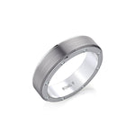 MICHAEL M Men's 14K White Gold/ Titanium / 7 Men's Band MB116 MB-116WG14K