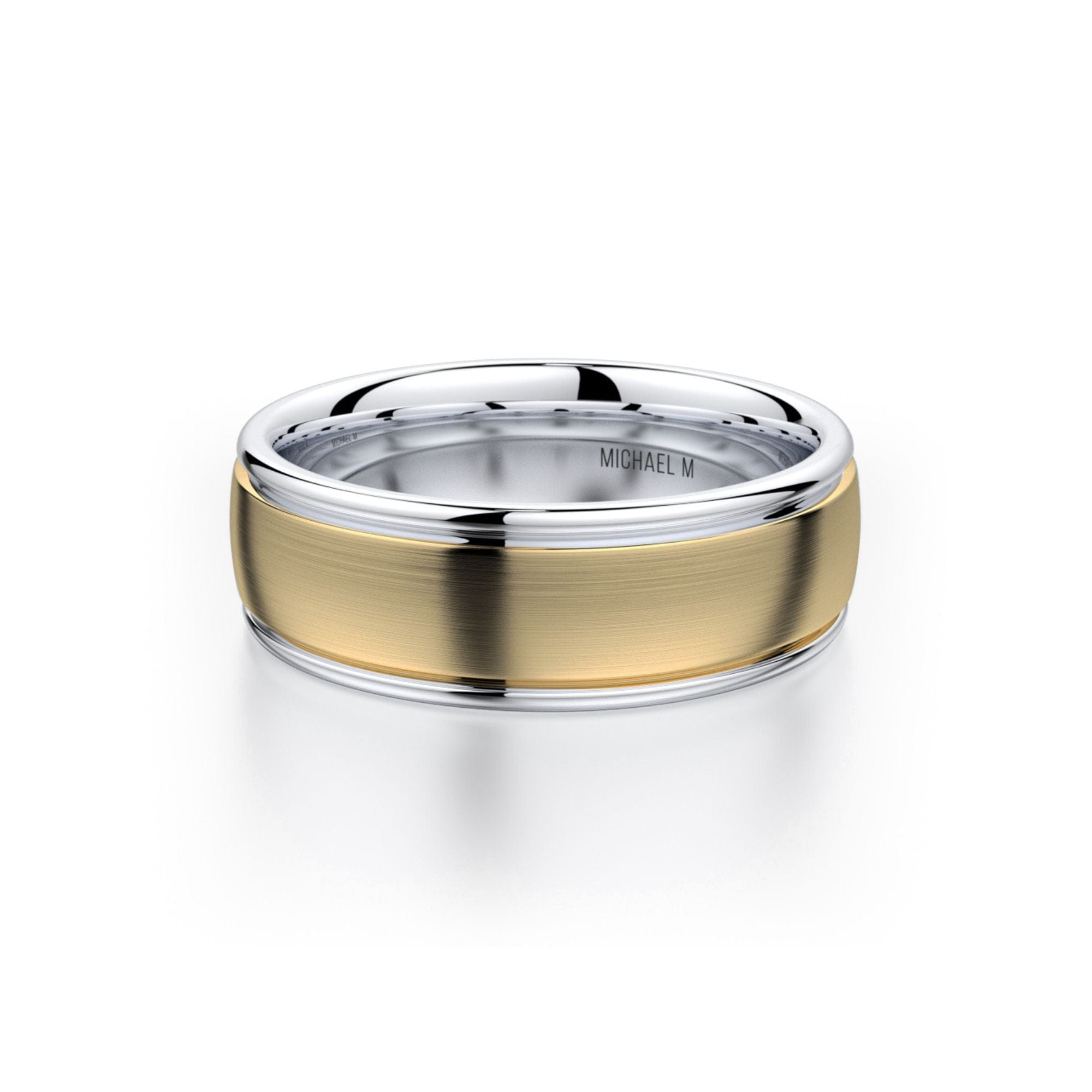 MICHAEL M Men's 14K Yellow Gold/Platinum / 7 Men's Band MB106 Two-Tone MB-106YG14K