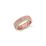MICHAEL M Men's 18K Rose Gold / 7 Men's Block Pave Band