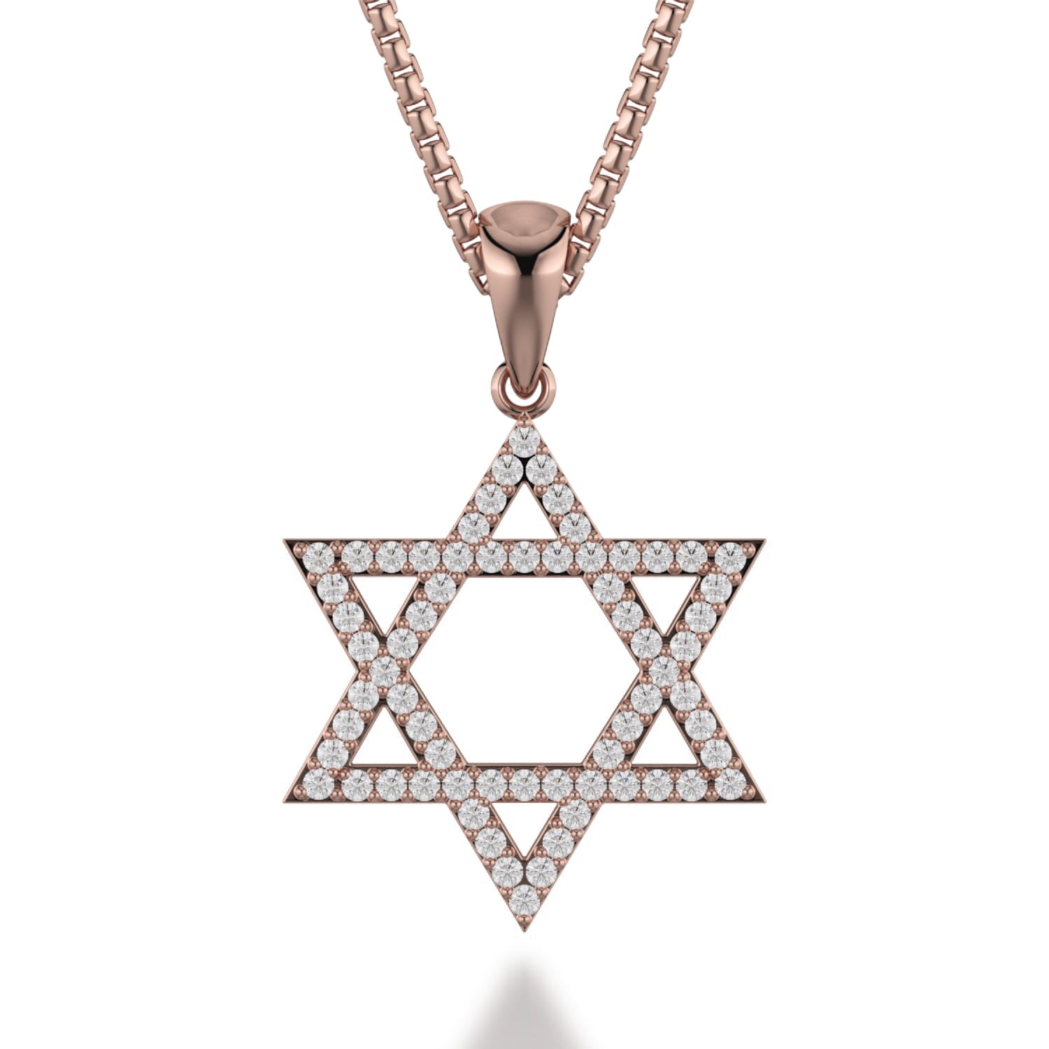 MICHAEL M Men's 18K Rose Gold Star of David Diamond Pendant MP235