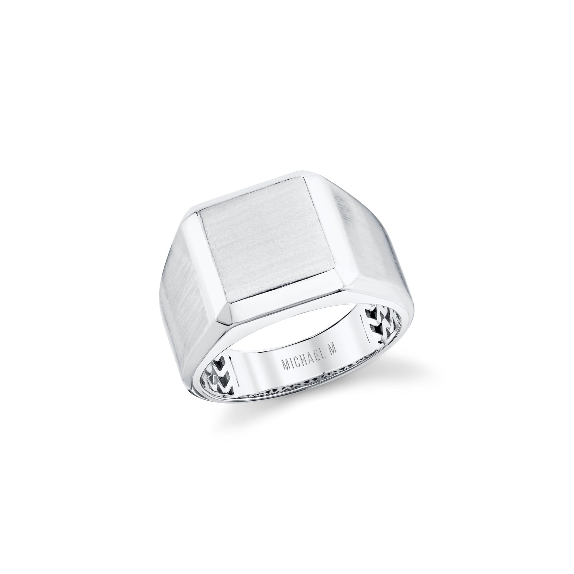 MICHAEL M Men's 18K White Gold / 7.5 Mens Pinky Signet Ring