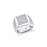 MICHAEL M Men's 18K White Gold / 7.5 Mens Pinky Signet Ring with Pave