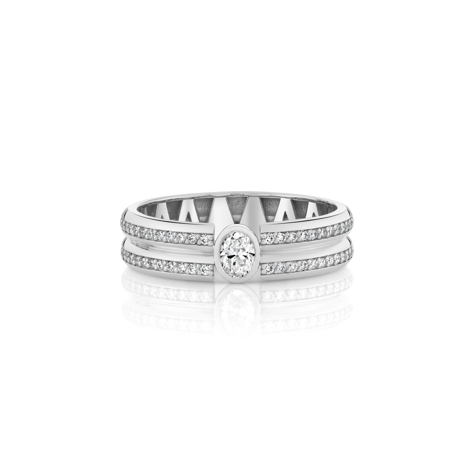MICHAEL M Men's 18K White Gold / 7 Men's Band MB128 MB128