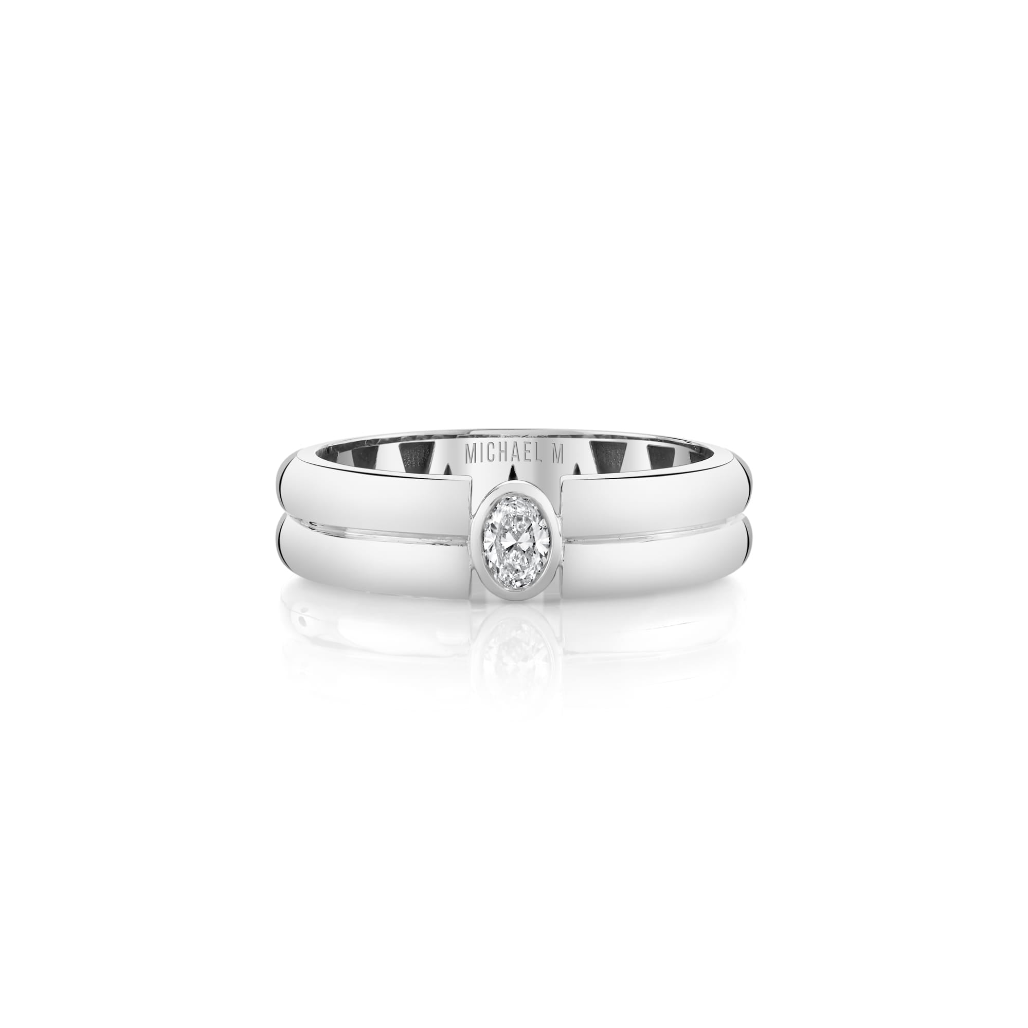 MICHAEL M Men's 18K White Gold / 7 Men's Band MB128 High Polished MB128-HP