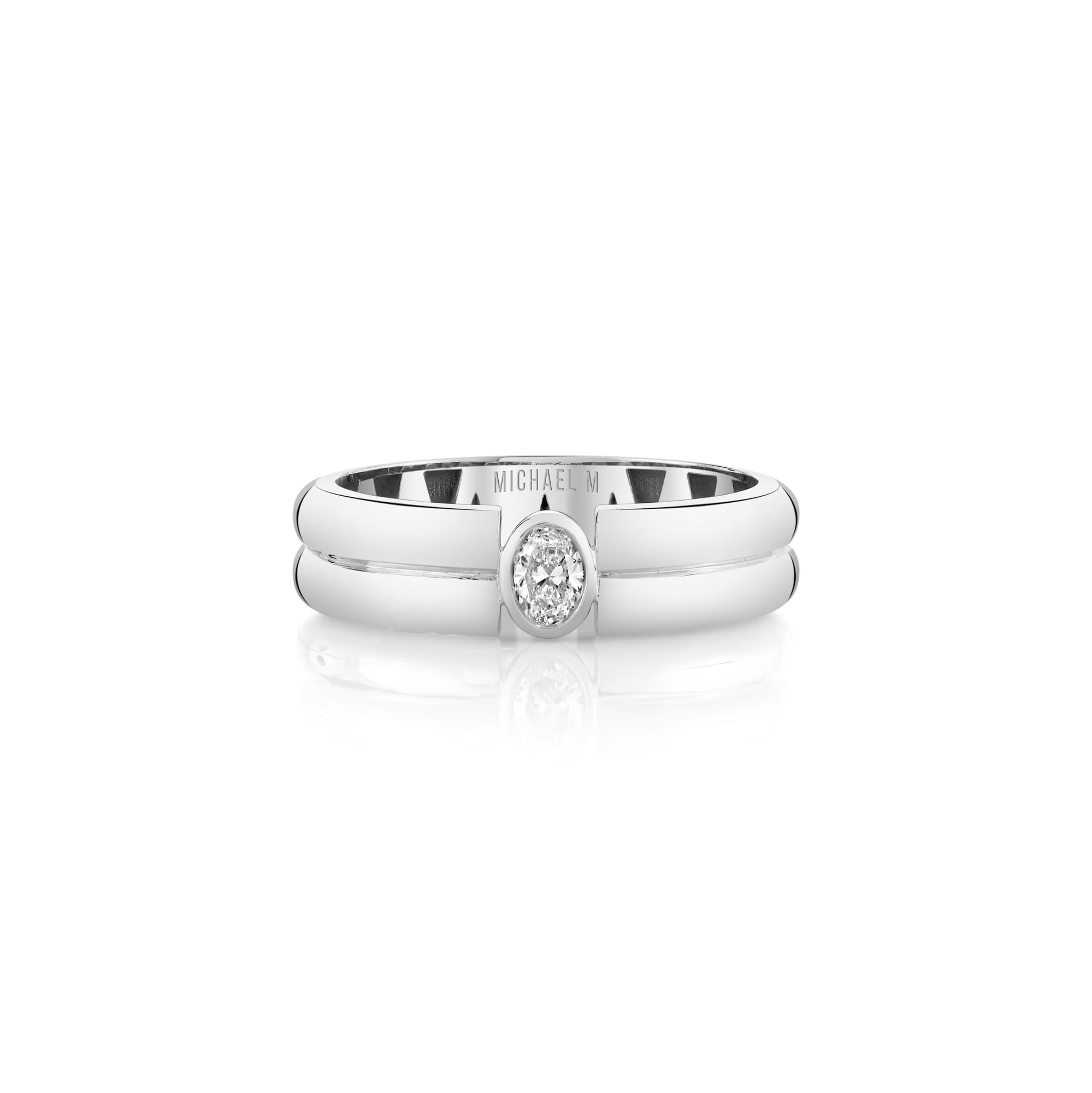 MICHAEL M Men's 18K White Gold / 7 Men's Band MB128 High Polished MB128-HP
