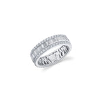 MICHAEL M Men's 18K White Gold / 7 Men's Block Pave Band