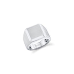 MICHAEL M Men's 18K White Gold / 9 Mens Block Signet Ring