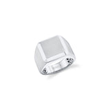 MICHAEL M Men's 18K White Gold / 9 Mens Block Signet Ring