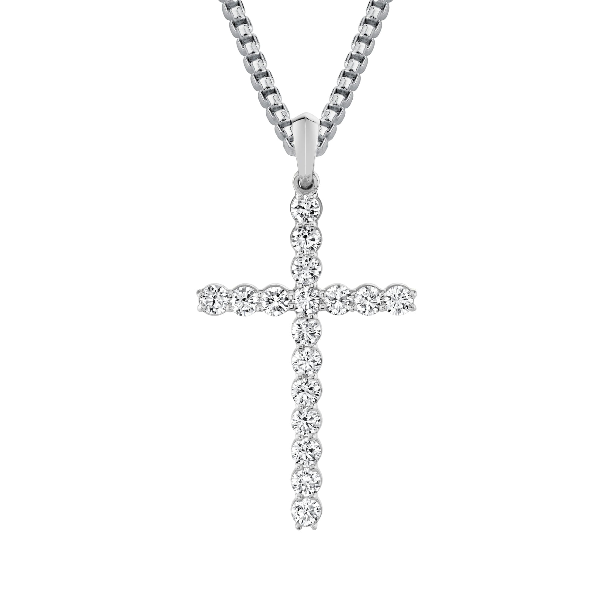 MICHAEL M Men's 18K White Gold *check pricing Large Classic Diamond Cross Pendant MP236L-NC