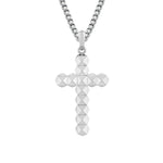 MICHAEL M Men's 18K White Gold Men's Classic 3D Tetra Cross Pendant MP239M