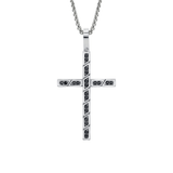 MICHAEL M Men's 18K White Gold *Need pricing Black Diamond Cross Pendant MP232-BLK