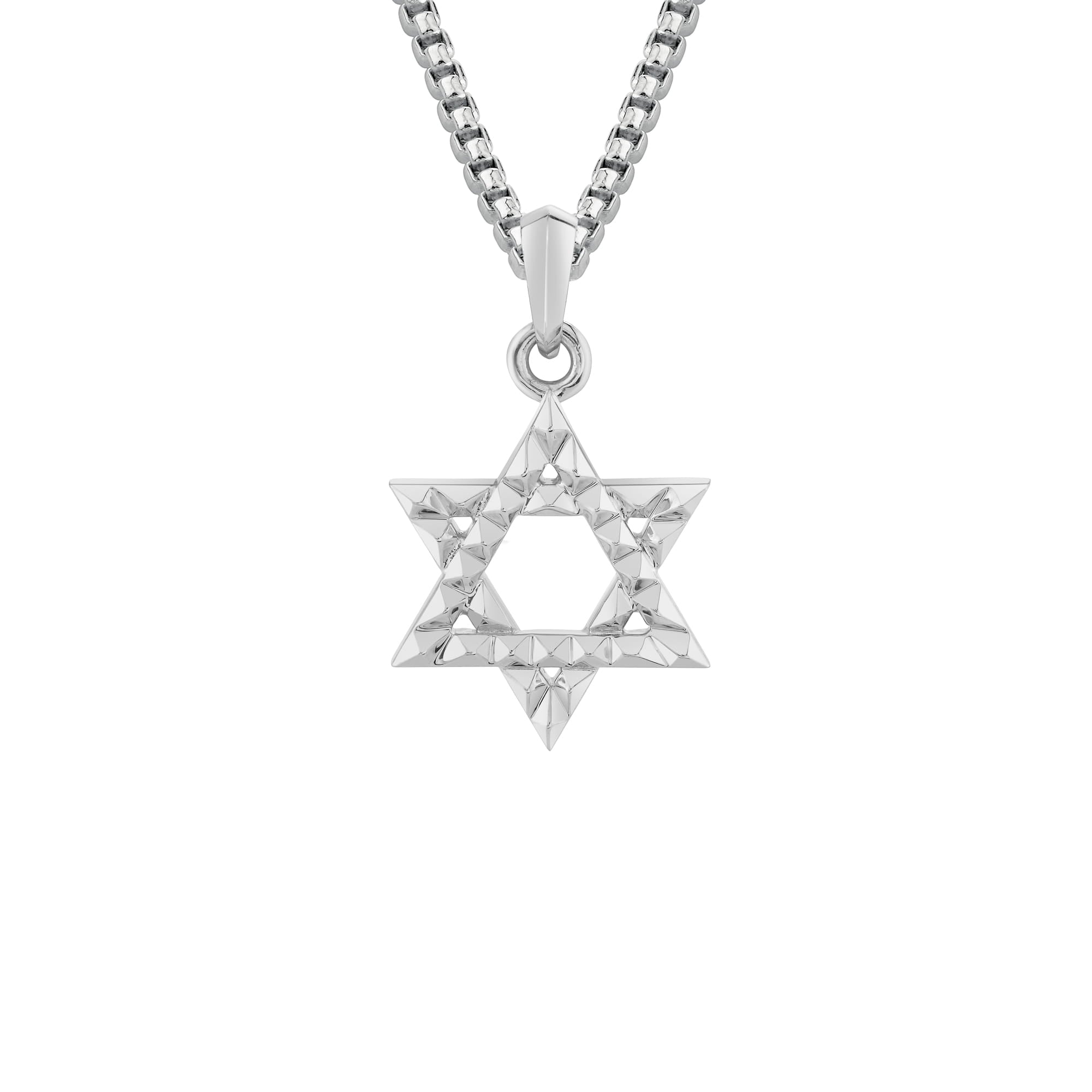 MICHAEL M Men's 18K White Gold Petite 3D Tetra Star of David Pendant P565-S