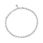 MICHAEL M Men's 18K White Gold / Small 3mm Paper Clip Link Bracelet MBR120S