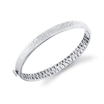 MICHAEL M Men's 18K White Gold / Small Men's Hammered Bracelet