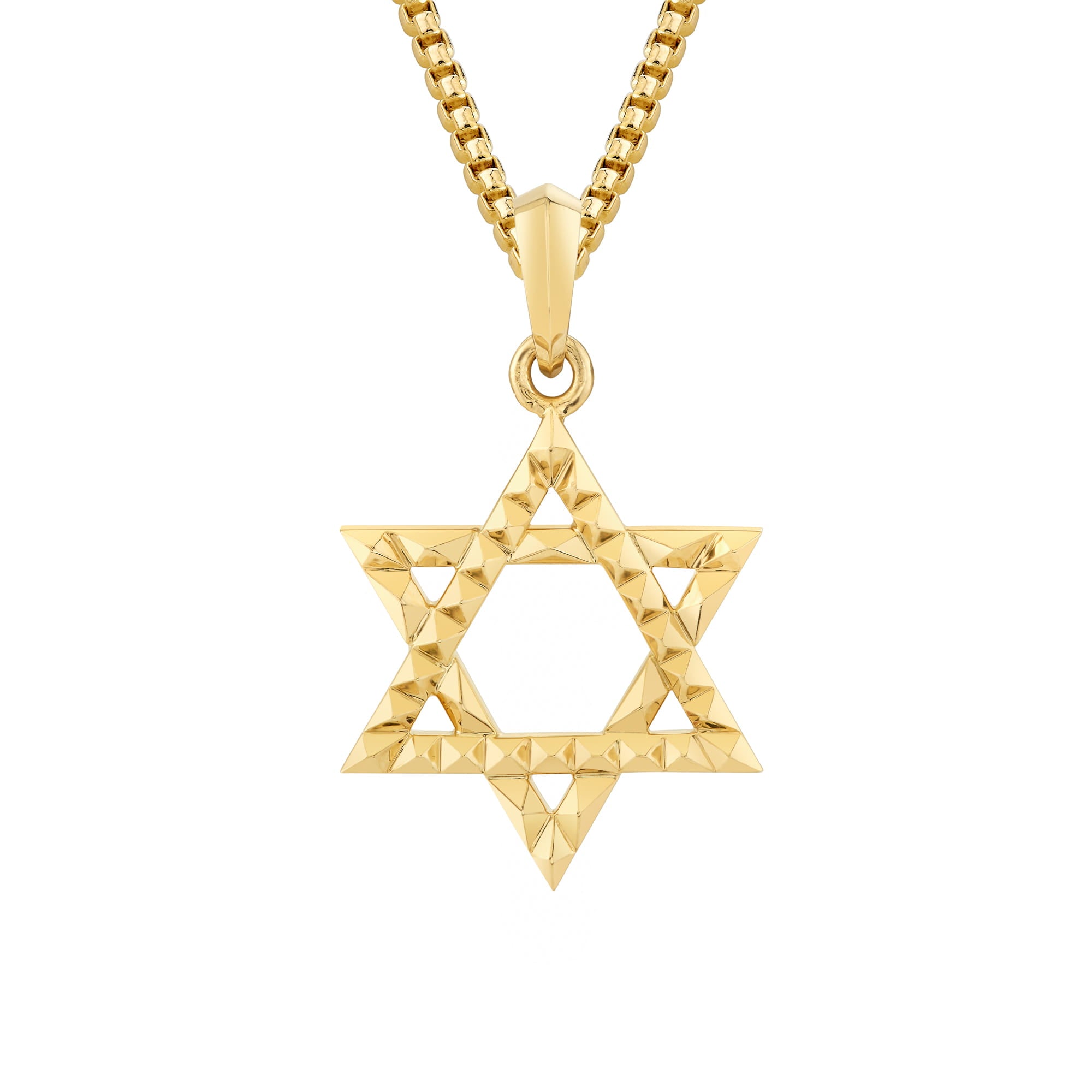 MICHAEL M Men's 18K Yellow Gold 3D Tetra Star of David Pendant P565