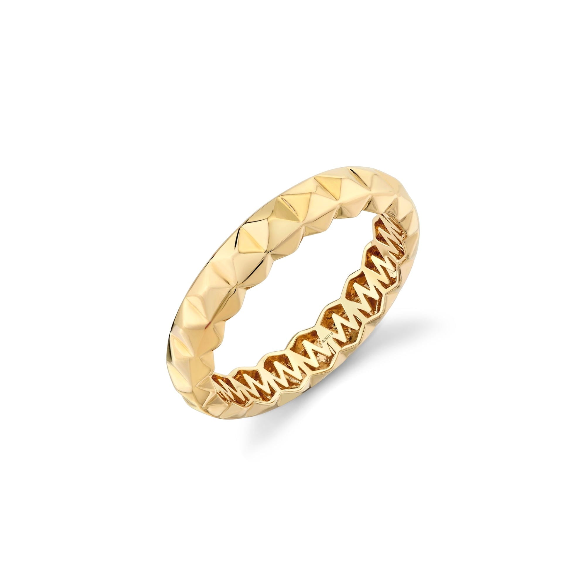 MICHAEL M Men's 18K Yellow Gold / 7.5 Men's 3D Tetra Band MB123