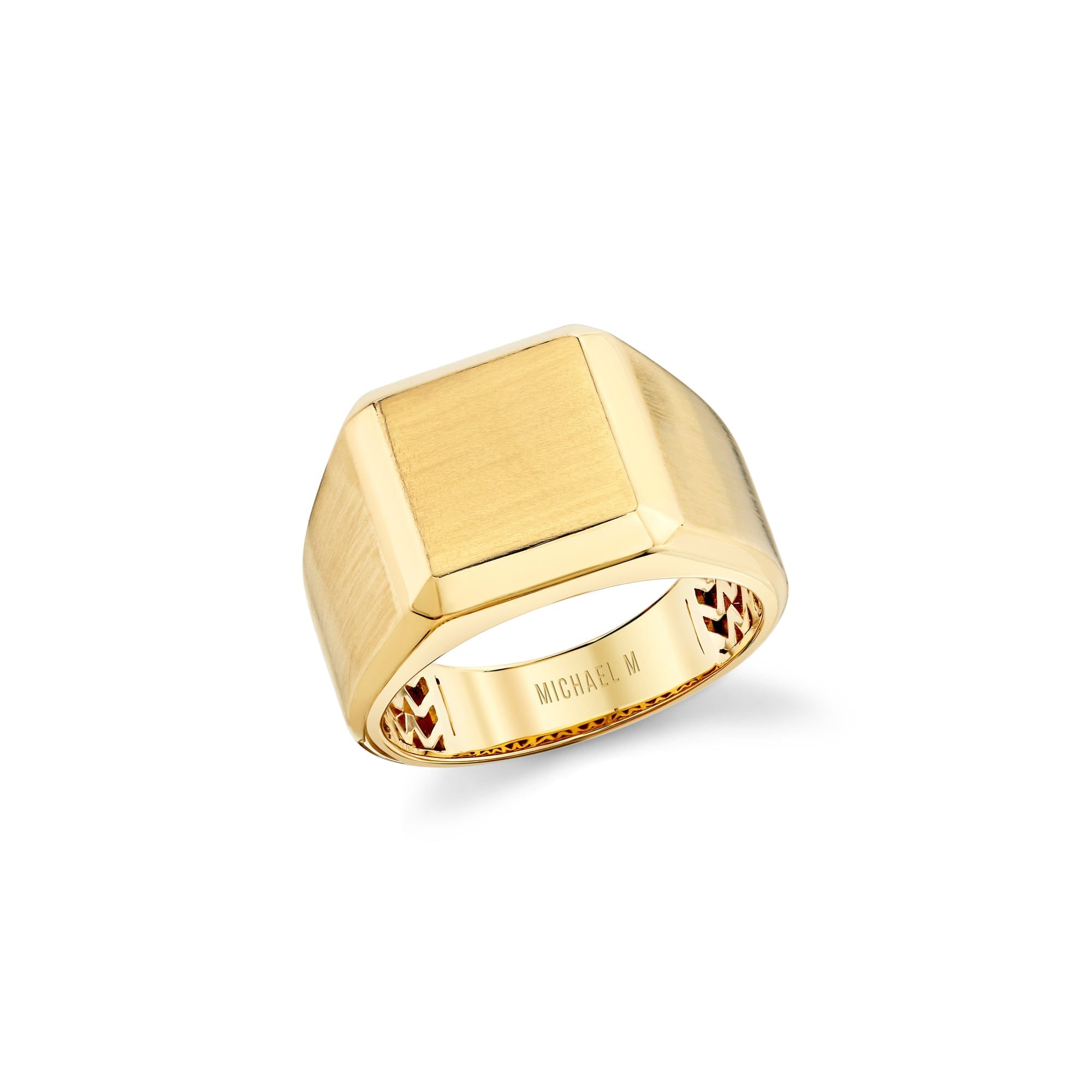 MICHAEL M Men's 18K Yellow Gold / 7.5 Mens Pinky Signet Ring