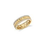 MICHAEL M Men's 18K Yellow Gold / 7 Men's Block Pave Band