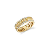 MICHAEL M Men's 18K Yellow Gold / 7 Men's Block Pave Band