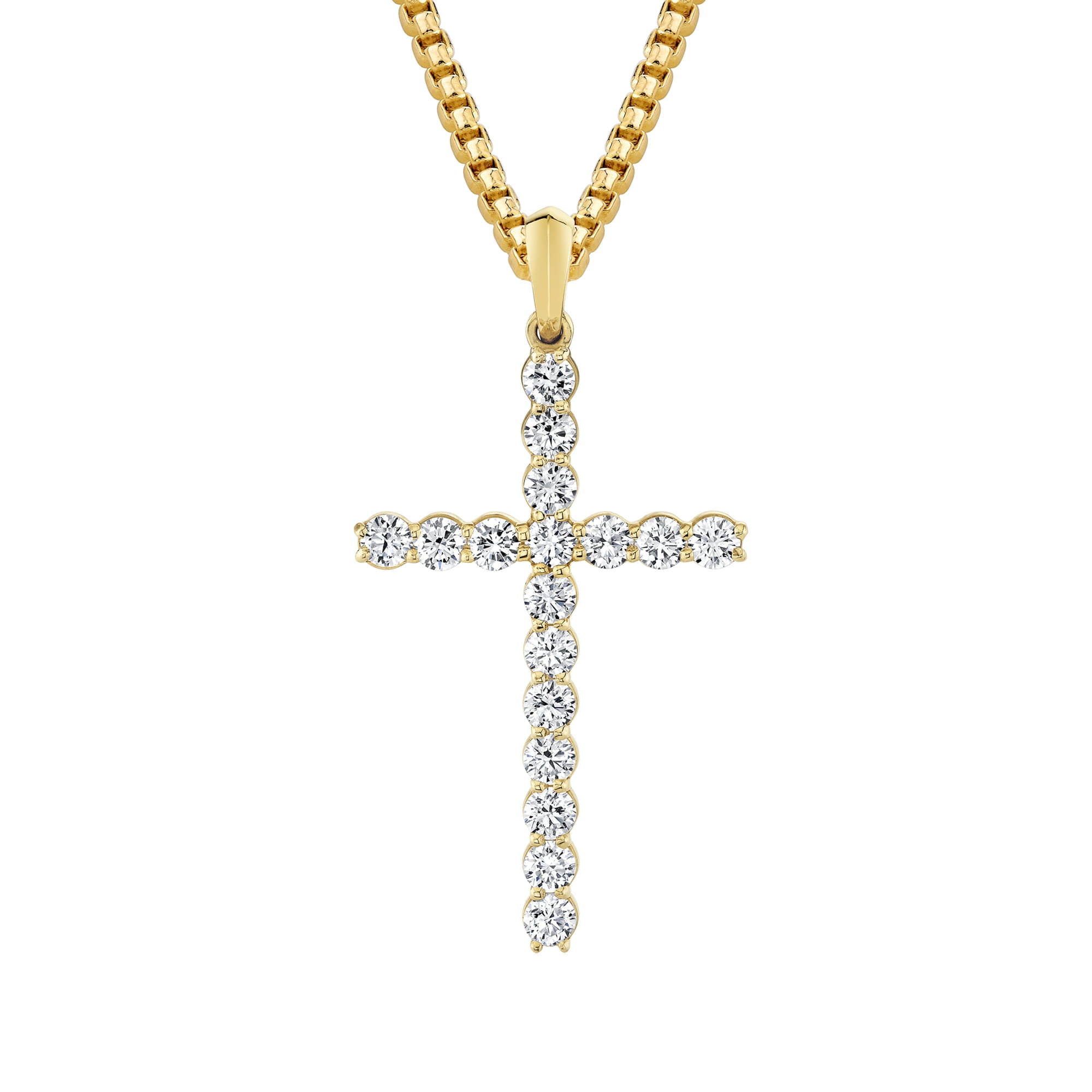 MICHAEL M Men's 18K Yellow Gold *check pricing Large Classic Diamond Cross Pendant MP236L-NC