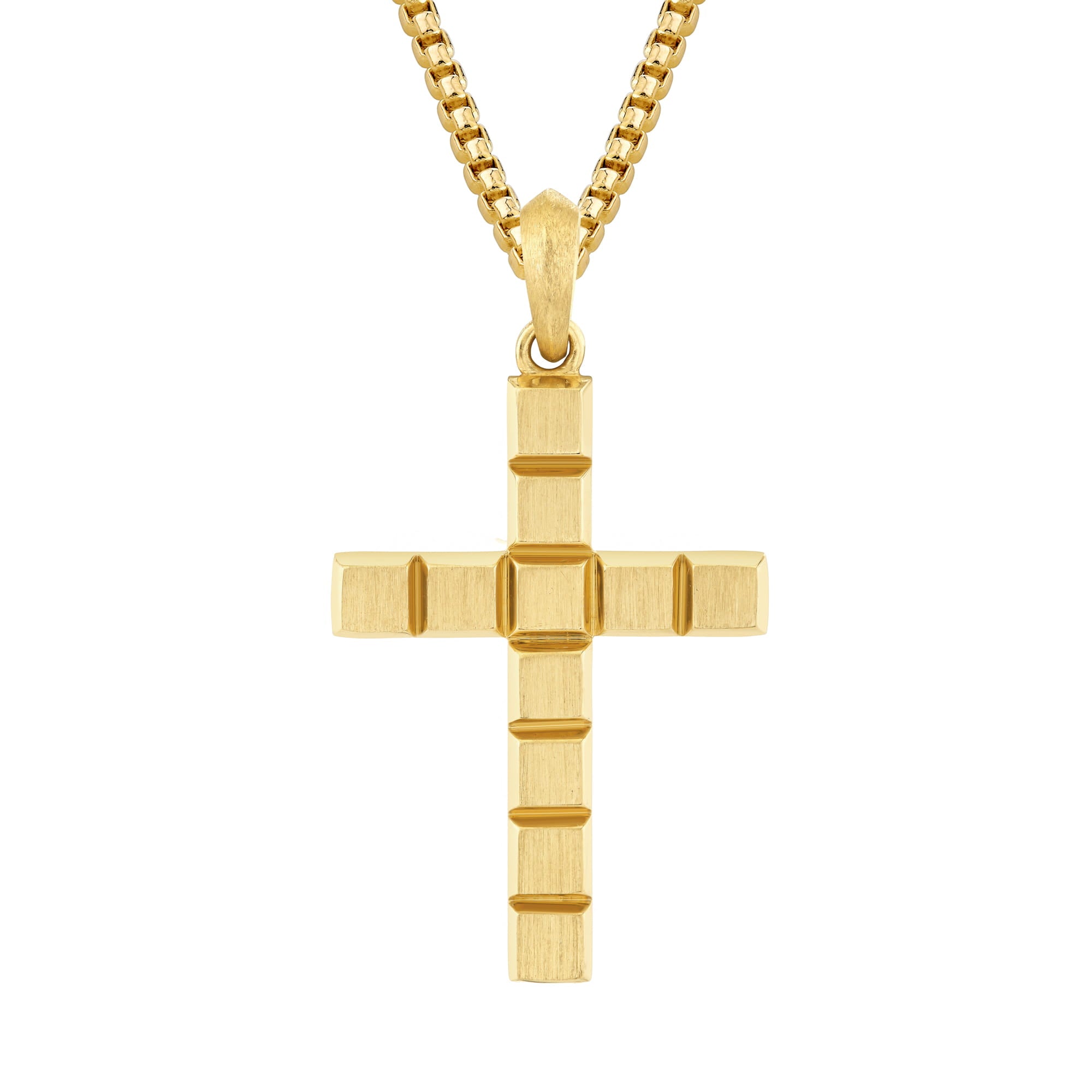 MICHAEL M Men's 18K Yellow Gold Men's Bold Block Cross MP243L
