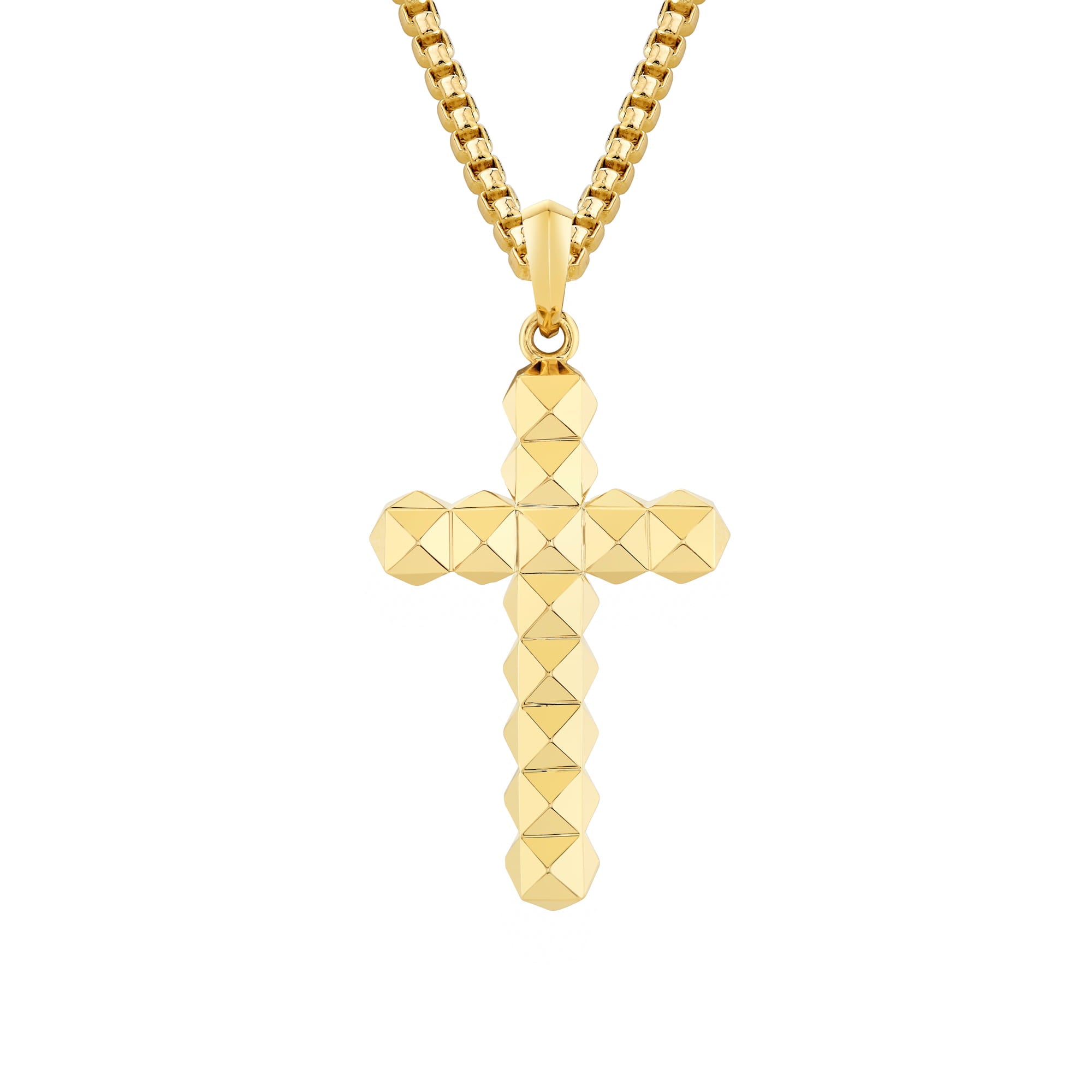 MICHAEL M Men's 18K Yellow Gold Men's Classic 3D Tetra Cross Pendant MP239M