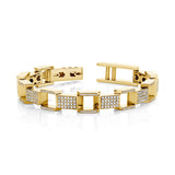 MICHAEL M Men's 18k Yellow Gold Men's Pave Block Chain Bracelet