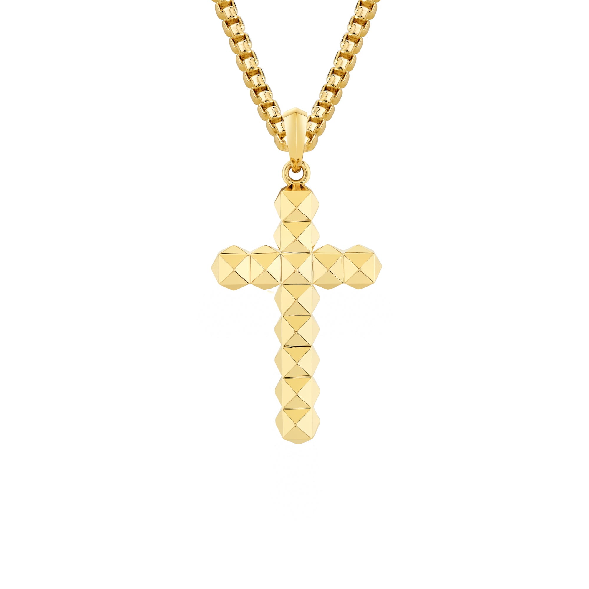 MICHAEL M Men's 18K Yellow Gold Men's Petite 3D Tetra Cross MP239S