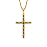 MICHAEL M Men's 18K Yellow Gold *Need pricing Black Diamond Cross Pendant MP232-BLK