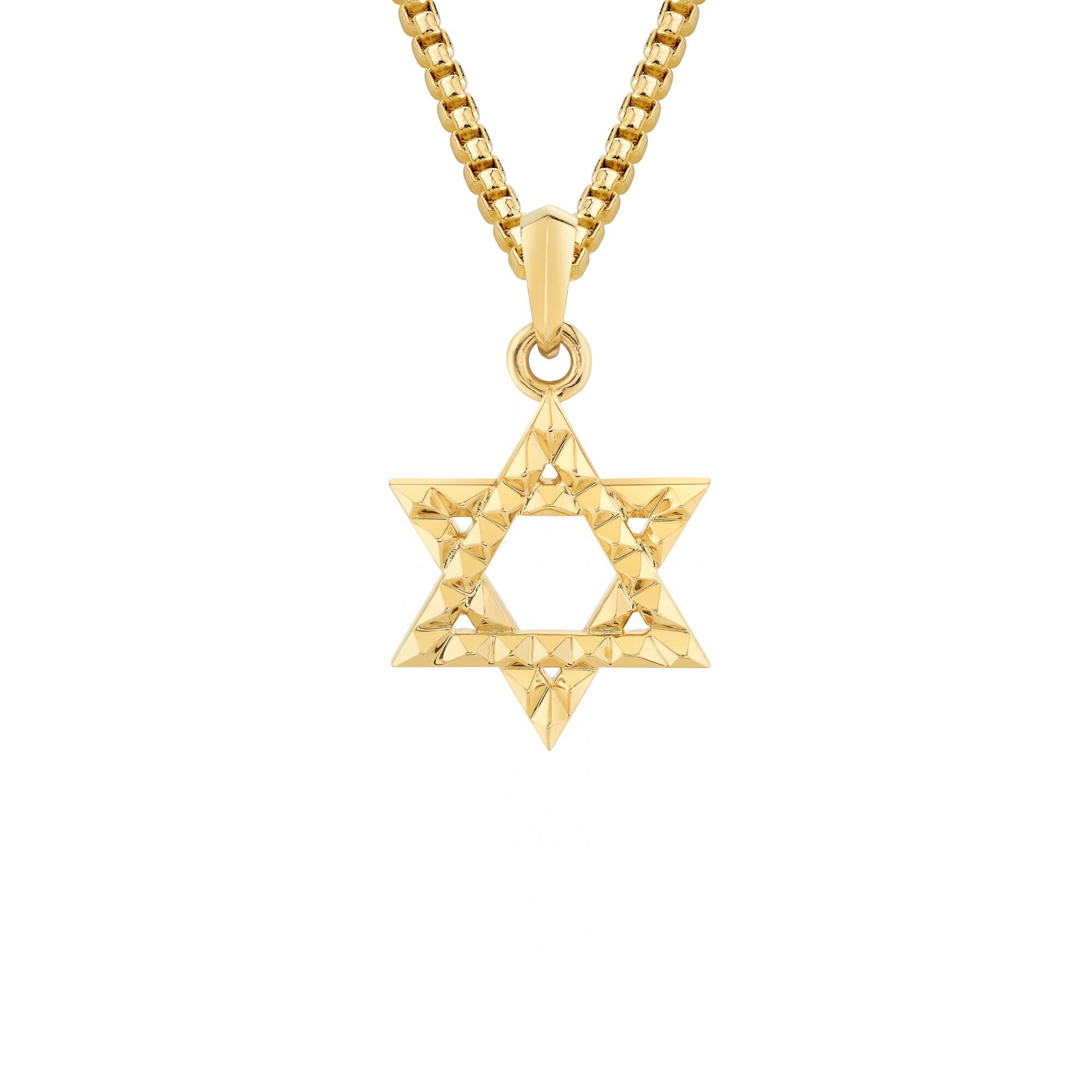 MICHAEL M Men's 18K Yellow Gold Petite 3D Tetra Star of David Pendant P565-S