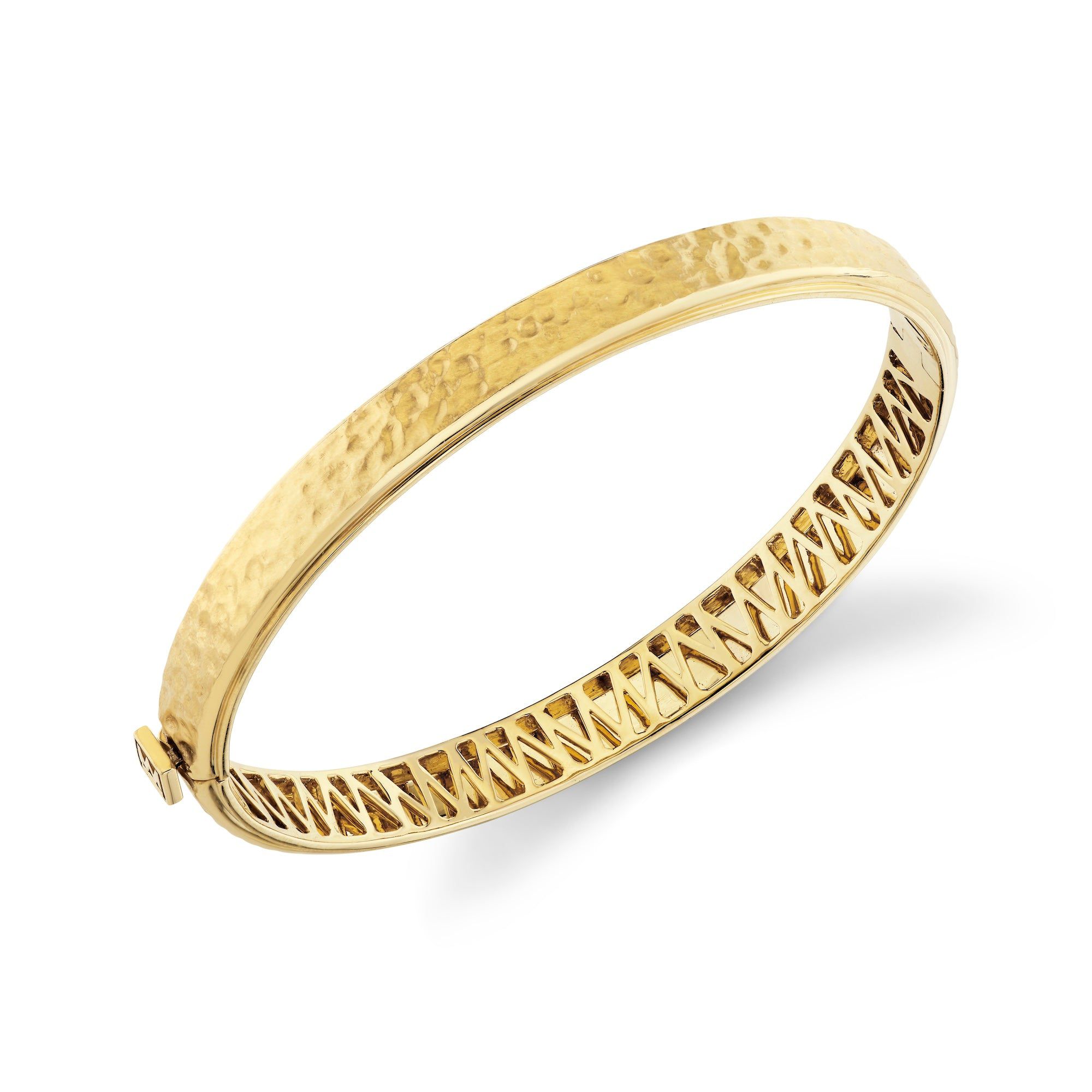 MICHAEL M Men's 18K Yellow Gold / Small Men's Hammered Bracelet