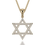 MICHAEL M Men's 18K Yellow Gold Star of David Diamond Pendant MP235