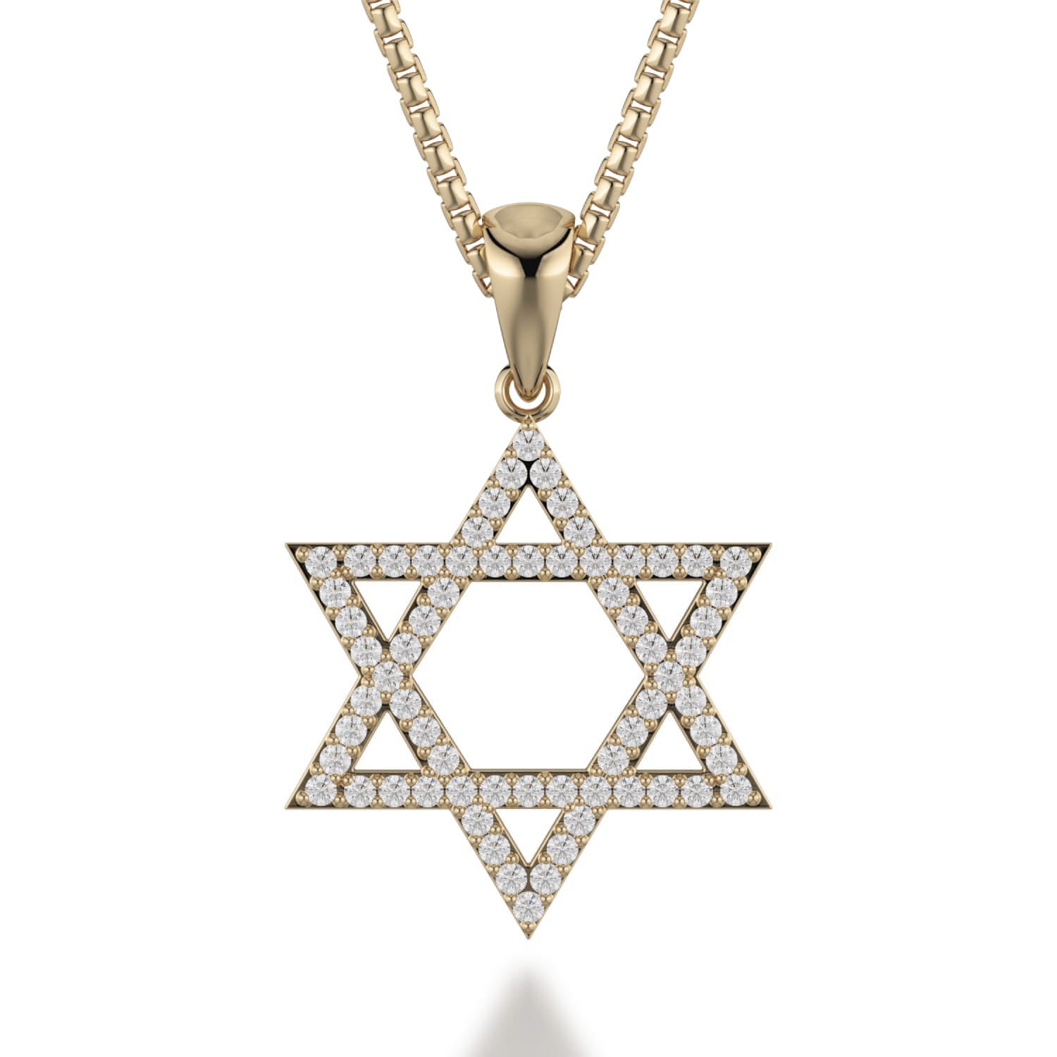 MICHAEL M Men's 18K Yellow Gold Star of David Diamond Pendant MP235