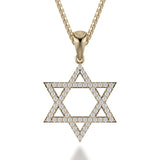 MICHAEL M Men's 18K Yellow Gold Star of David Diamond Pendant MP235