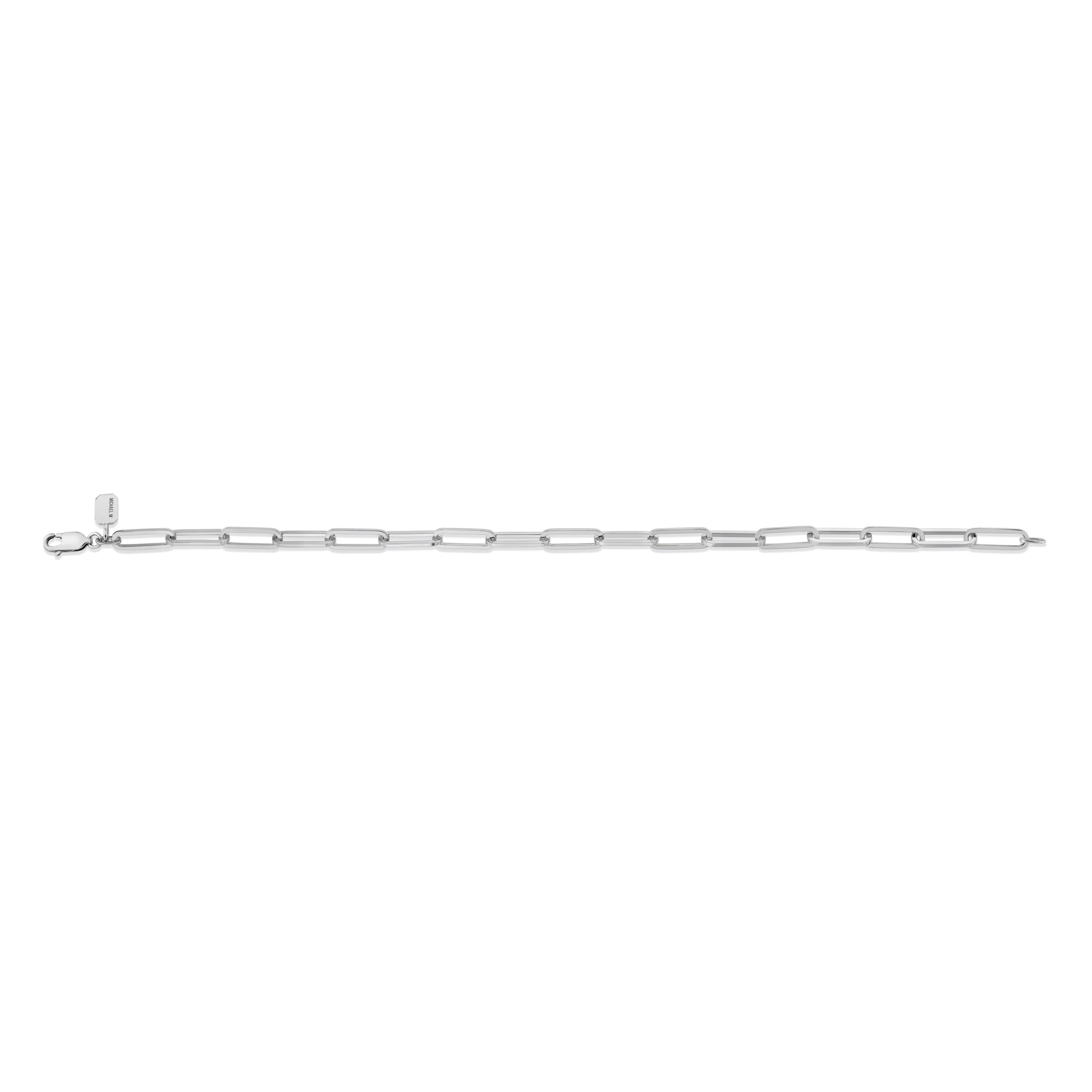 MICHAEL M Men's 4.5mm Elongated Paper Clip Link Bracelet