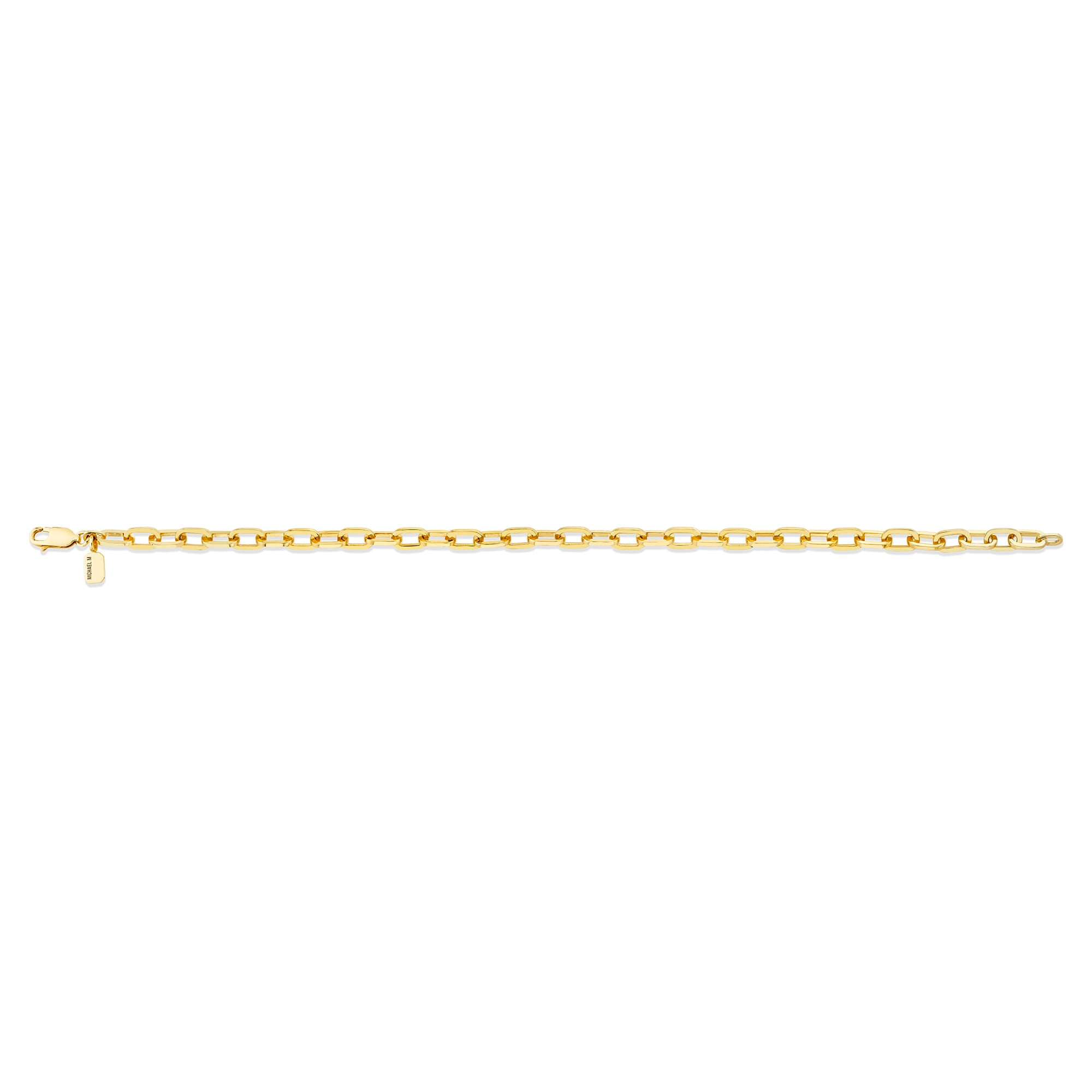 MICHAEL M Men's 4mm Short Paper Clip Link Bracelet