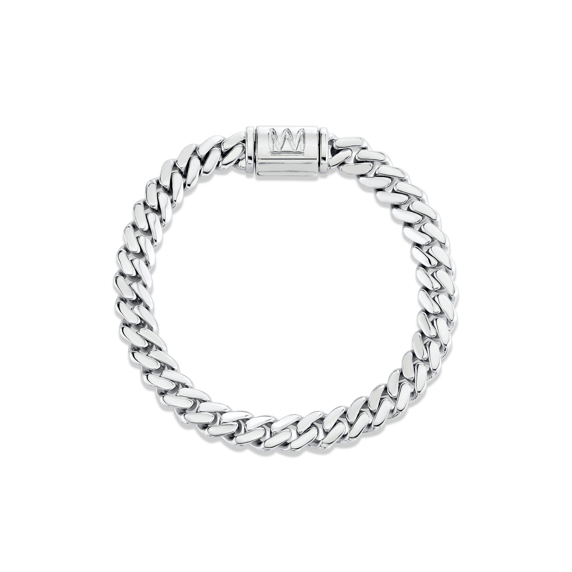 MICHAEL M Men's 6.5mm Silver Men's Cuban Chain Bracelet