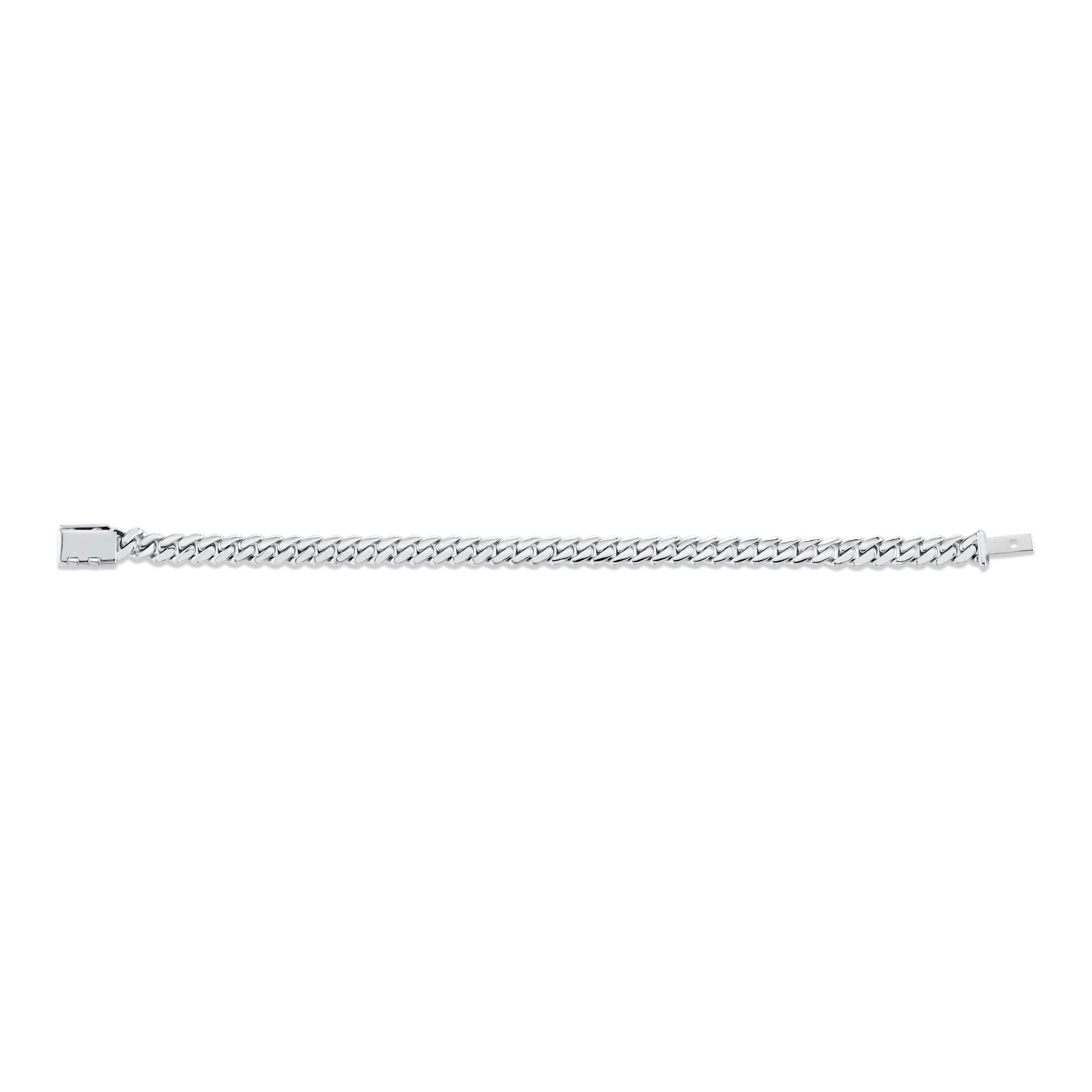 MICHAEL M Men's 8mm Silver Men's Cuban Chain Bracelet