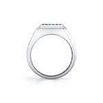 MICHAEL M Men's Men's Black Diamond Block Signet Ring with Pave
