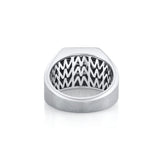 MICHAEL M Men's Men's Black Diamond Block Signet Ring with Pave