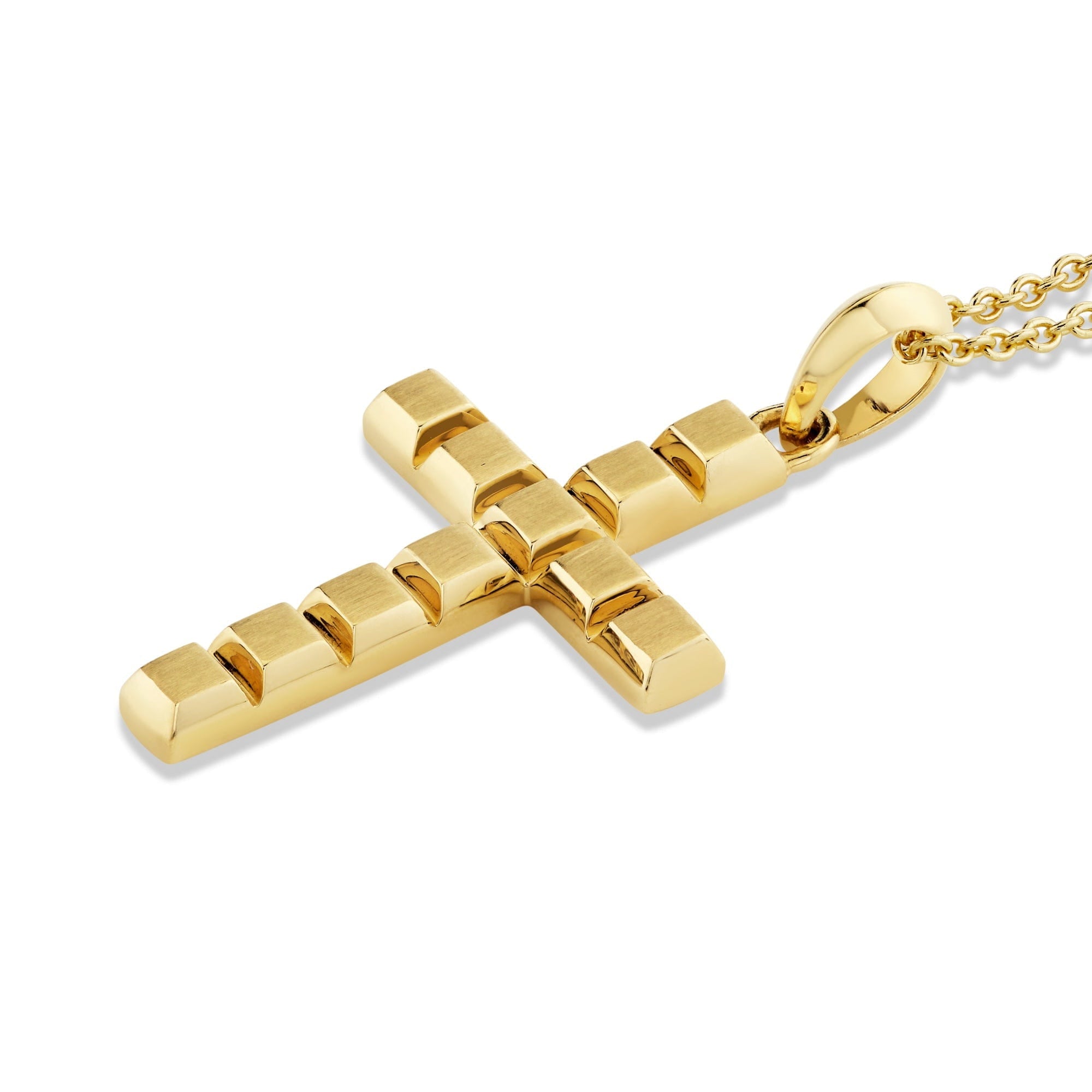 MICHAEL M Men's Mens Block Cross Pendant