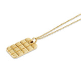 MICHAEL M Men's Mens Block Dog Tag Necklace