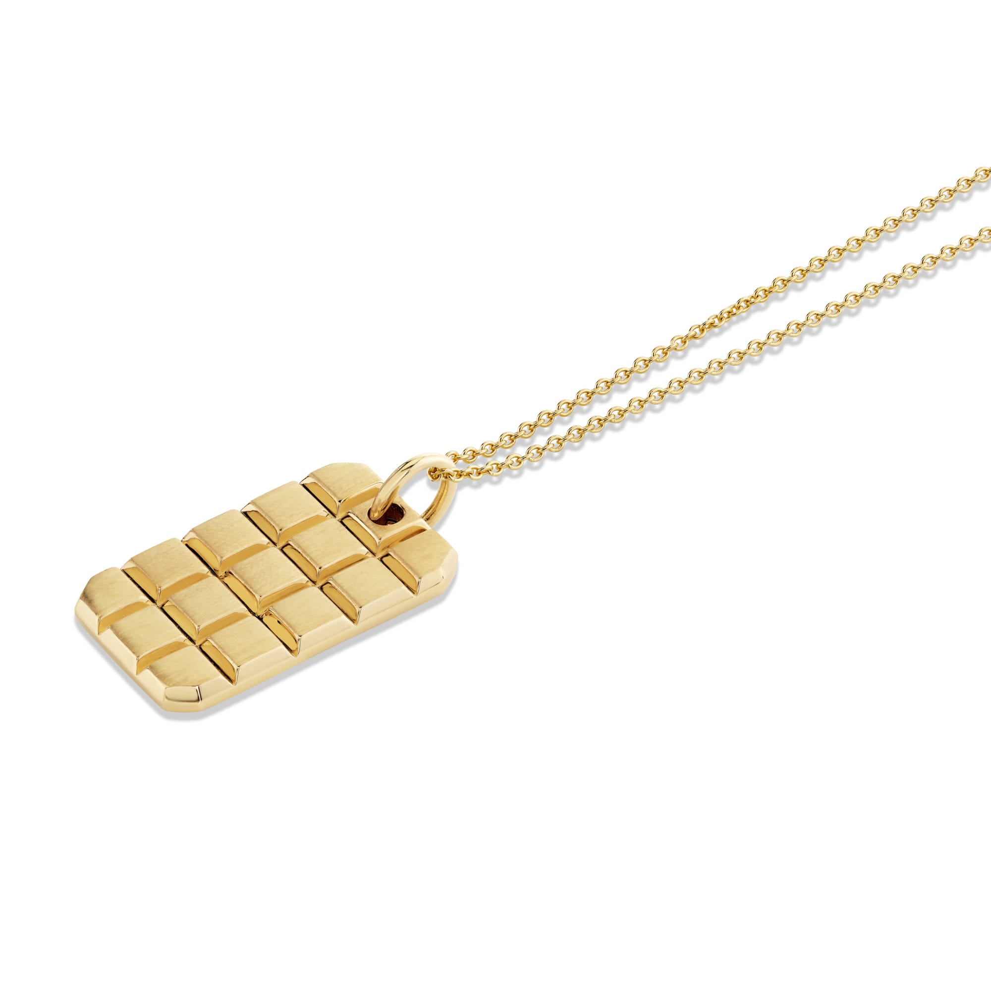MICHAEL M Men's Mens Block Dog Tag Necklace