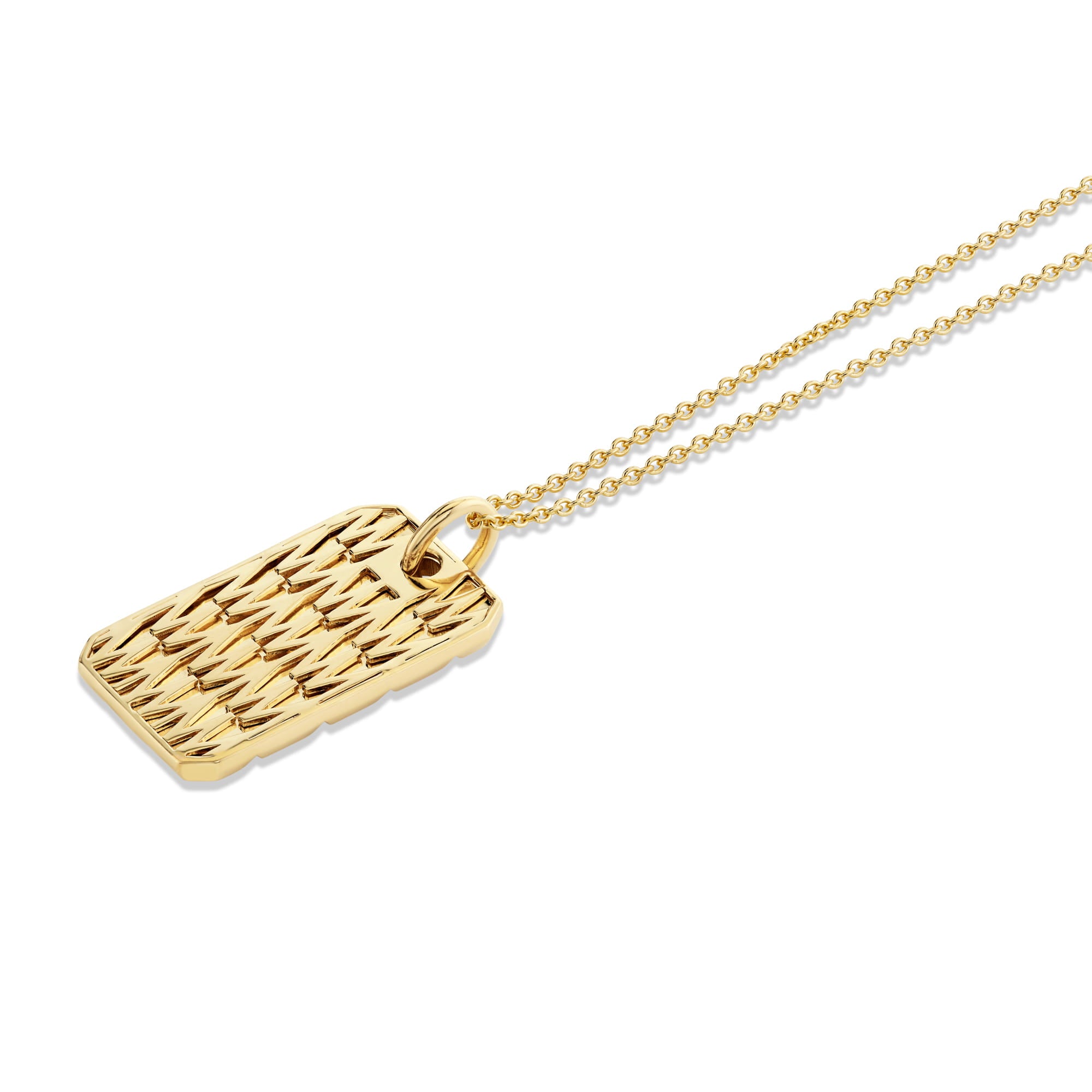 MICHAEL M Men's Mens Block Dog Tag Necklace
