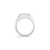 MICHAEL M Men's Mens Block Signet Ring with Pave